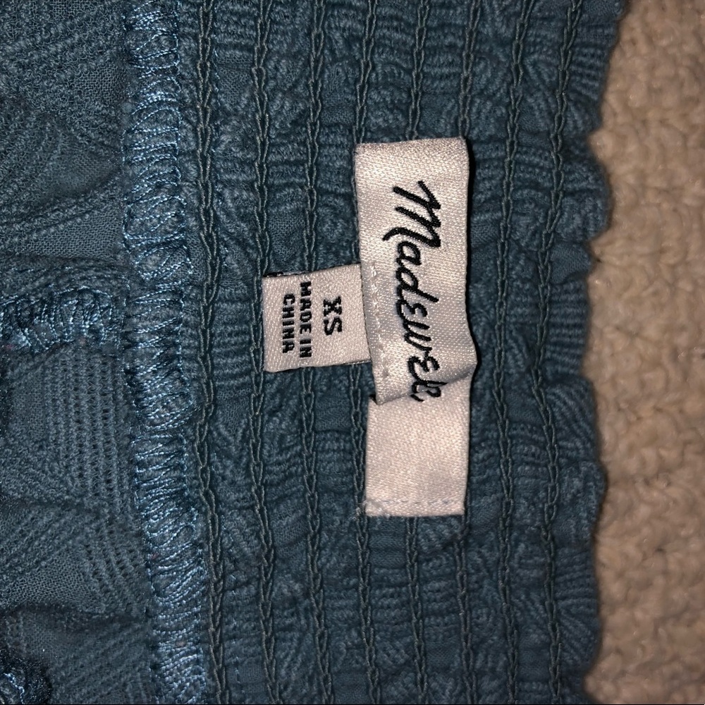 Madewell Blue Criss-Cross Patterned Comfy Shorts - Picture 2 of 3